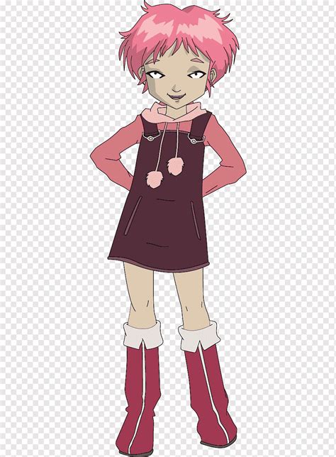 Aelita Schaeffer Yumi Ishiyama Saison 3 De Code Lyoko Animación Niño Pelo Negro Cabeza Png