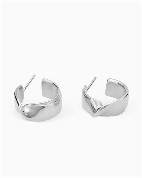 Twist Hoops Silver Linden Cook Jewellery