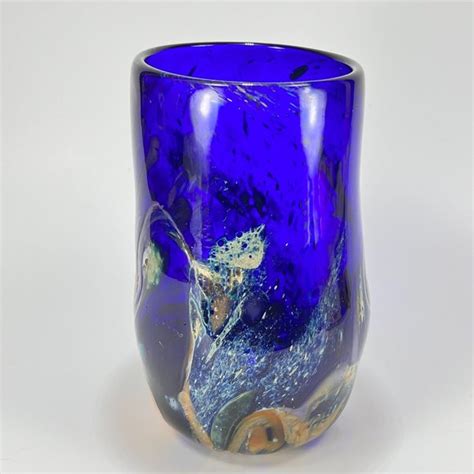 Lisa Leydon Art Lisa Leydon Studio Hand Blown Art Cobalt Blue Swirl