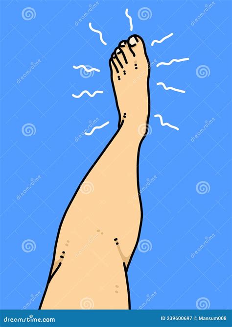 Leg Cartoon On Blue Background Stock Illustration Illustration Of