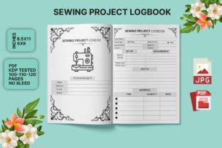 Sewing Project Logbook For Kdp Interior Graphic By Sabikun