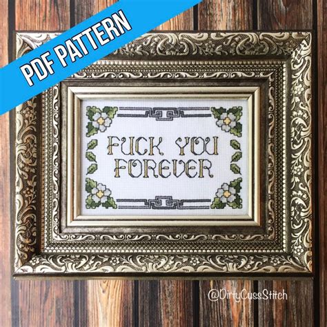 Fuck You Forever Cross Stitch Pattern PDF Etsy
