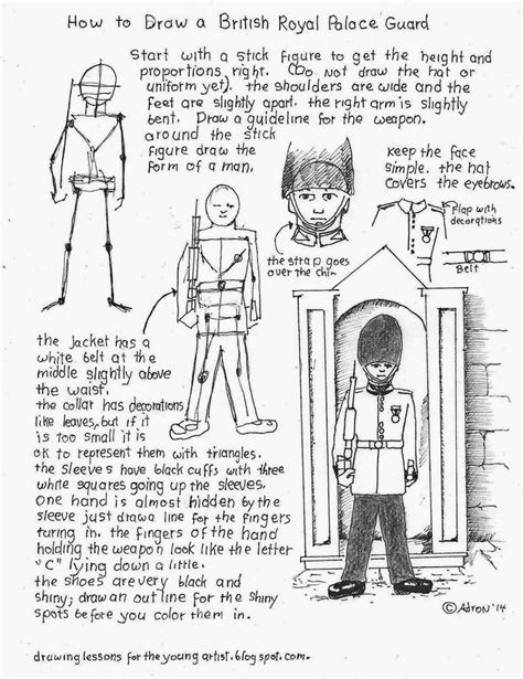 How to Draw A British Royal Palace Guard. | Drawings, Drawing lessons ...