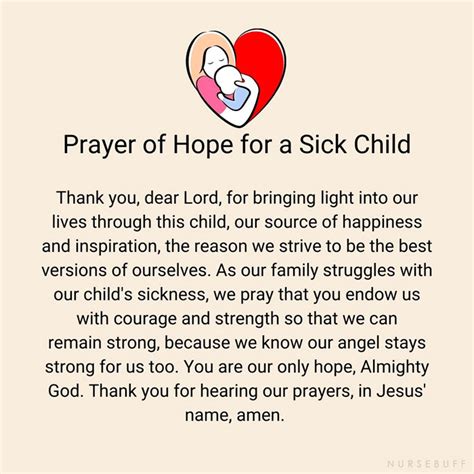 Healing Prayer For A Sick Child To Get Well Churchgistscom