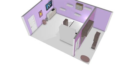 Projeto Quarto Livia De Gisele Planta 3D Mooble Henn