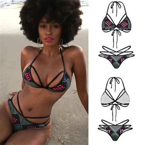 Tanga Brasileira Sexy Bikini Mulheres Swimsuit Swimwear Halter