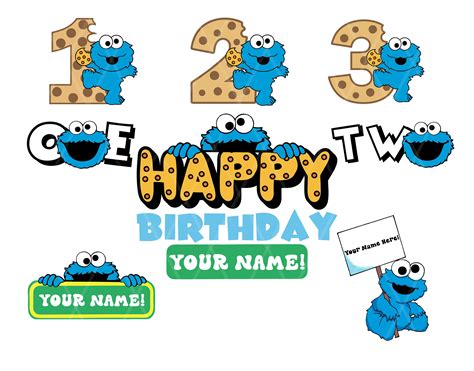 Happy Birthday Custom Cookie Monster Svg Bundle Elmo Svg C Inspire Uplift