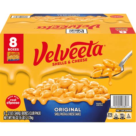 Velveeta Shells And Cheese Original Shell Pasta And Cheese Sauce Meal 8 Ct Pack 12 Oz Boxes Shop