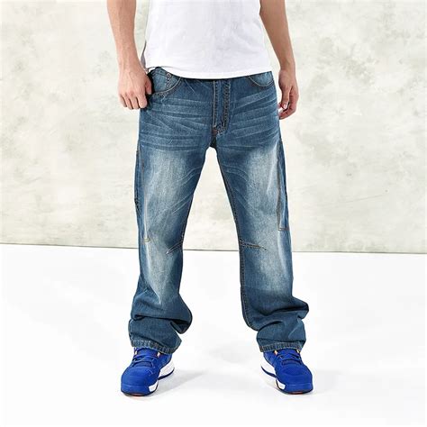 Mens Baggy Hip Hop Pants Denim Loose Jeans Trousers For Men Skateboard