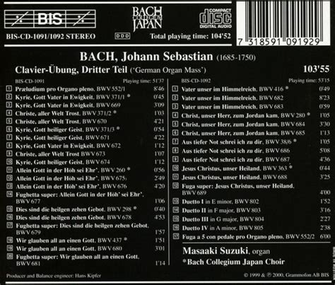 Bach Collegium Japan Choir Masaaki Suzuki J S Bach Clavier Bung