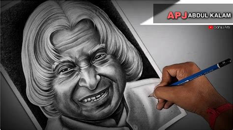 Apj Abdul Kalam Drawing Timelapse Pencil Sketch Sanju Arts Youtube