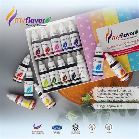 Myflavor Edible Food Coloring Set Pcs G Each Gel Based My Flavor