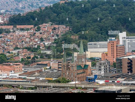 Aerial View Of Medellin City Colombia Stock Photo Alamy