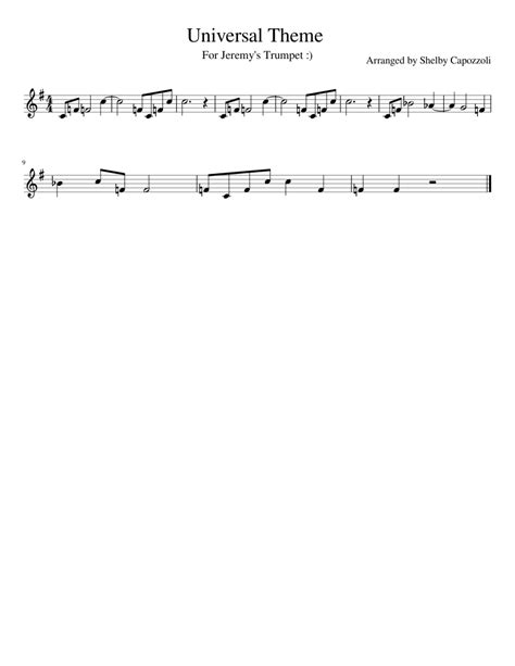 Universal Theme Sheet Music For Trumpet Download Free In Pdf Or Midi