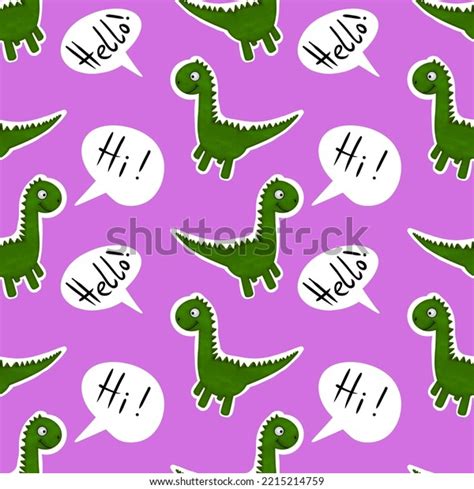 Cartoon Monsters Seamless Doodle Dinosaur Pattern Stock Illustration