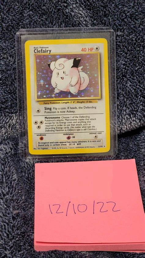 Pok Mon Tcg Clefairy Base Set Holo Unlimited Holo Rare Ebay