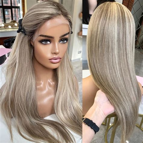 Highlight Hd Lace Front Wig X Virgin Human Hair Ombre Ash Blonde