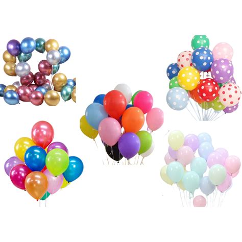 Jual Balon Latex Mix Doff Metalik Chrome Macaron Polkadot Ukuran