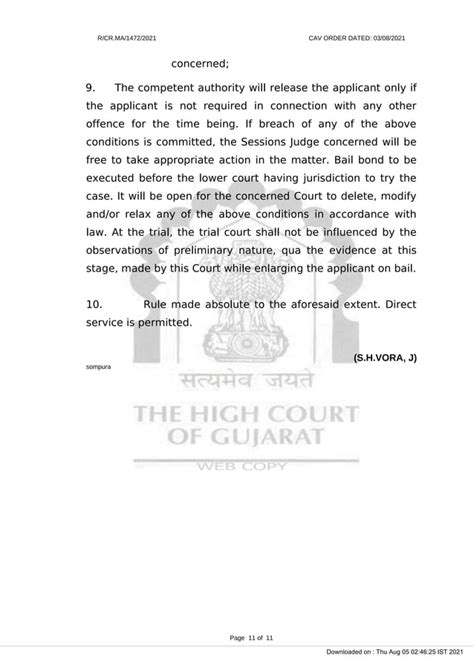 Guj Hc Sedition Bail Aug 3 Pdf Free Download