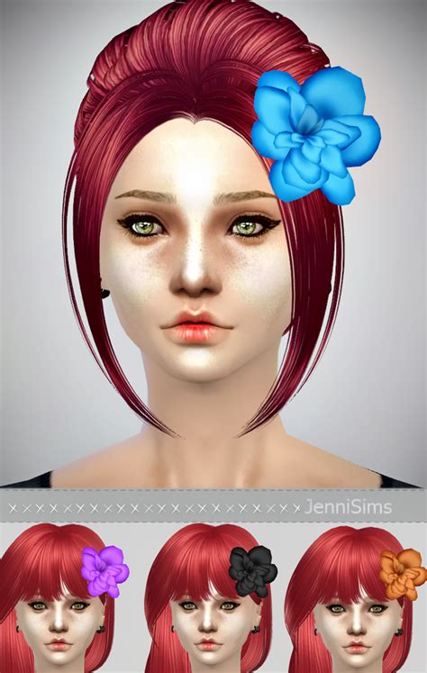 Jennisims Downloads Sims 4 Sets Of Accessory Flowers For Hair