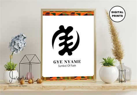 Adinkra Symbol and meaning-Gye Nyame African Wall Art.Adinkra | Etsy