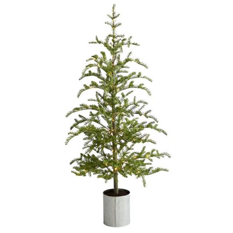 Nearly Natural Ft Pre Lit Pine Artificial Christmas Tree In