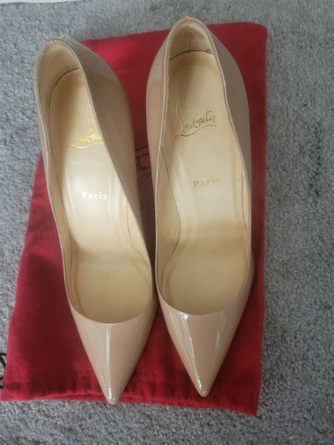 Christian Louboutin Pigalle Nude Tan Patent Leather P Gem