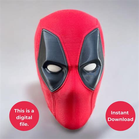 3d Deadpool Mask Stl File Deadpool Mask Digital Stl File With Magnetic Connections 3d