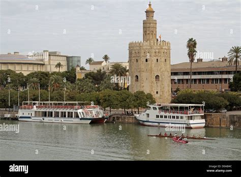 ALONG GUADALQUIVIR RIVER LA TORRE DEL ORO TOWER GOLD FORMER MILITARY