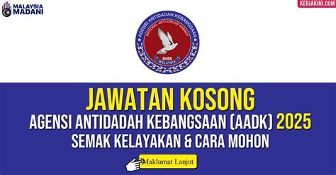 Jawatan Kosong AADK 2025 Agensi AntiDadah Kebangsaan KERJAKINI