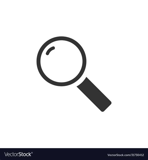 Magnifying Glass Search Icon Flat Royalty Free Vector Image