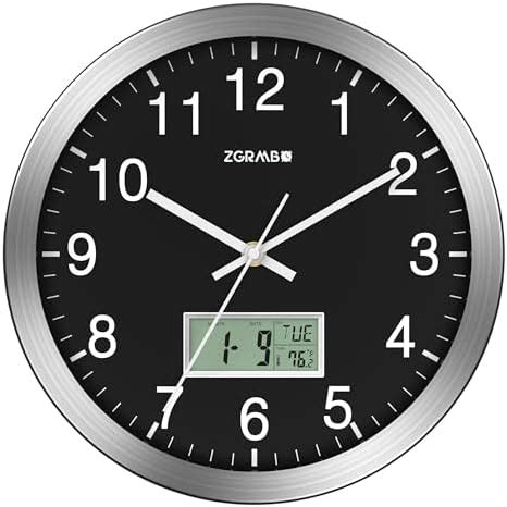 Amazon Sharp Atomic Analog Wall Clock 12 Silver Brushed Finish