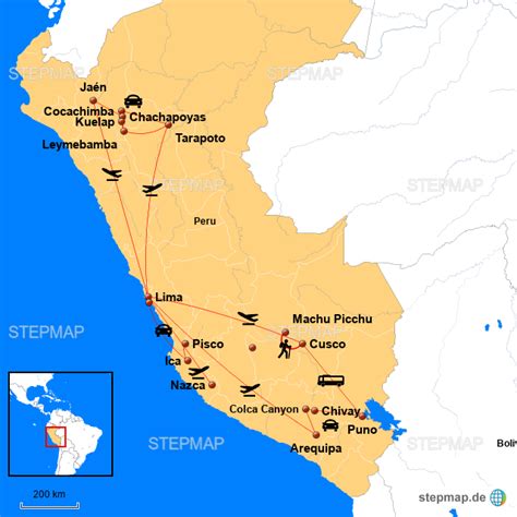 StepMap Peru 2 Landkarte für Peru