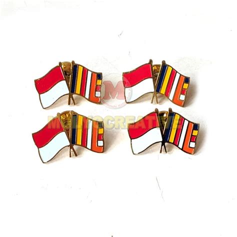 Jual Pin Bendera Persahabatan Indonesia Dan Buddhis Cross Flag Pin