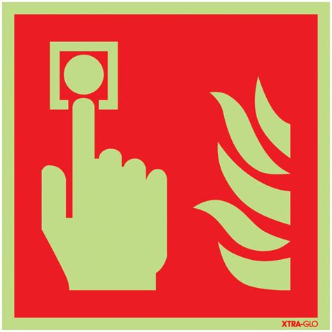 Xtra Glo Photoluminescent Fire Alarm Symbol Signs Seton