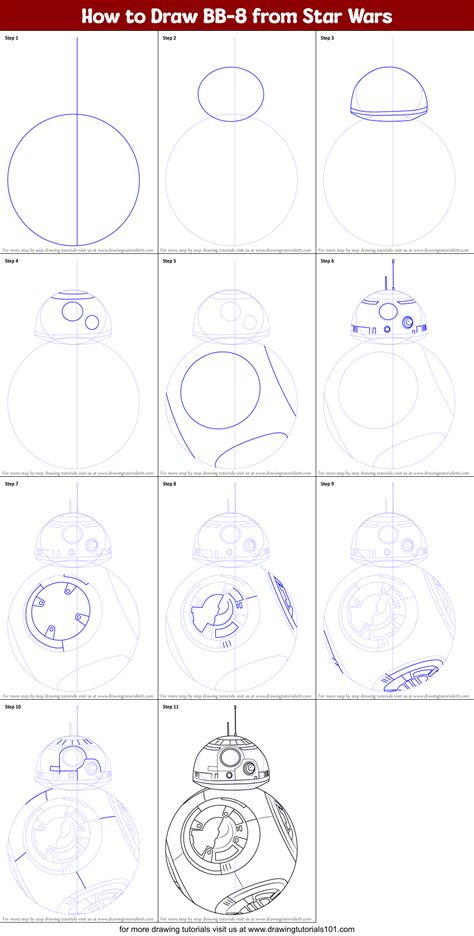 How To Draw Bb 8 From Star Wars Printable Step By Step Drawing Sheet