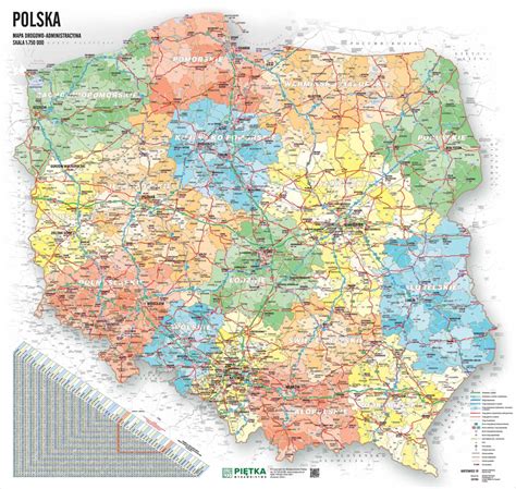 Mapa Cienna Polski Administracyjno Drogowa Sklep