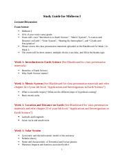 Study Guide Midterm I Docx Study Guide For Midterm I Lecture