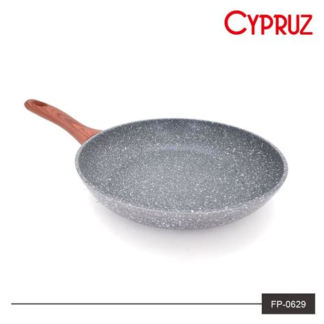 Jual CYPRUZ FP 0629 Fry Pan Ceramic Marble Induksi Gagang Kayu 18 Cm