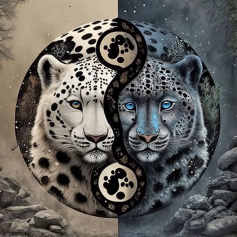 Diamond Painting Yin Yang Animaux Kit Complet Broderie Diamant Yin Yang