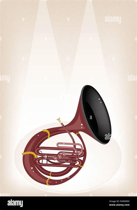 Music Instrument An Illustration Brown Color Of Vintage Sousaphone On