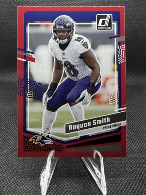 2023 PANINI DONRUSS Roquan Smith épreuve presse rouge corbeaux de