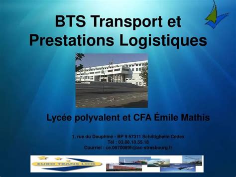 PPT BTS Transport Et Prestations Logistiques PowerPoint Presentation