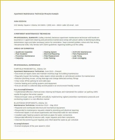 Maintenance Resume Template