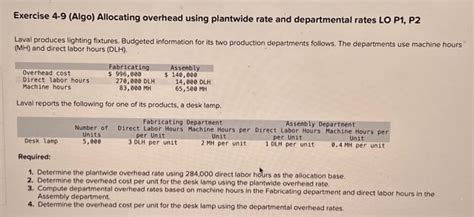 Solved Exercise 4 9 Algo Allocating Overhead Using