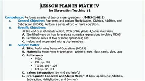 Semi Detailed Lesson Plan In Mathematics