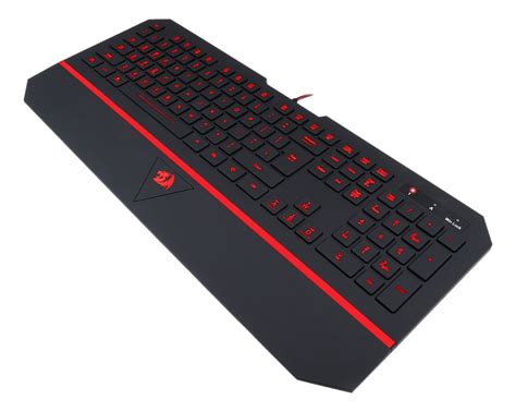 Teclado Gamer Redragon Karura K Qwerty Espa Ol Color Negro Y Rojo