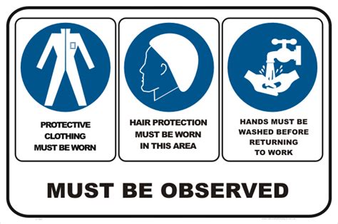 Ppe Kitchen Signs Combined Mandatory Safety Signs Make The Rules Of Your Kitchen Clear We