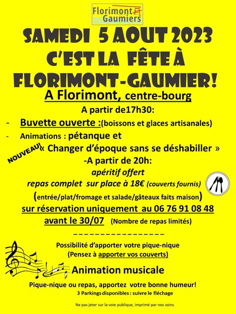 Fête votive 2023 de Florimont Gaumier Florimont Gaumier Site Officiel