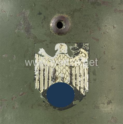 Wehrmacht Heer Stahlhelm M35 Mit 2 Emblemen Battle Damaged Heer